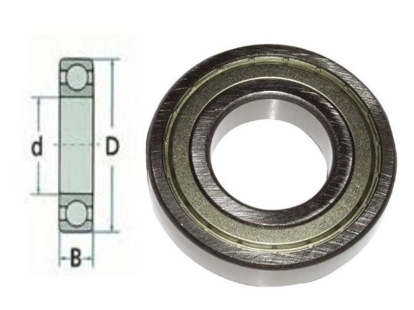 Metrische kogellager met afdichting D7mm x d2,5mm x B3,5mm