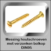 Messing Houtschroef met Verzonken Bol kop DIN95