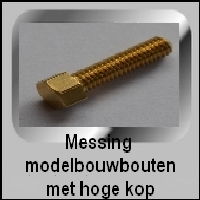 Messing Modelbouw bouten met Hoge Kop