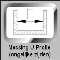 Messing U-Profiel (ongelijke zijden)