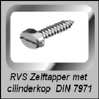 RVS Zelftapper met cilinderkop DIN7971