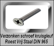 Schroeven RVS met verzonken kop DIN 965