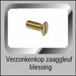 Verzonken kop met zaaggleuf Messing