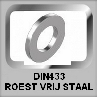 Vlakke Ringen DIN433 Roest Vrij Staal