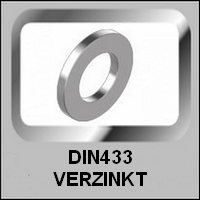 Vlakke Ringen DIN433 Verzinkt