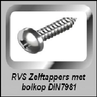 Zelftappers RVS met bol kop DIN 7981