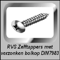 Zelftappers RVS verzonken bolkop DIN 7983