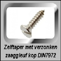 Zelftappers RVS verzonken kop DIN 7972