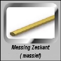 Zeskant Messing MM maten Masief